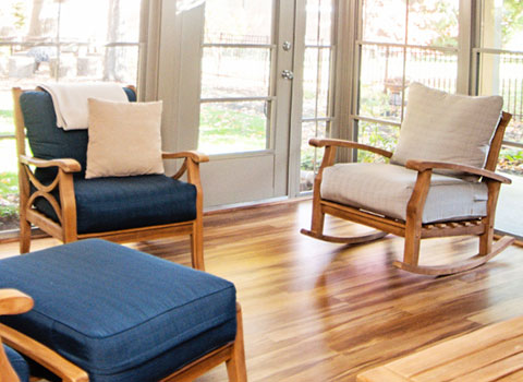 Image of an enclosed patio with seating.